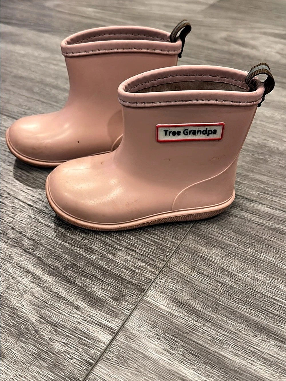 Tree Grandpa Lightweight Toddler Rain Boots Pink size 6